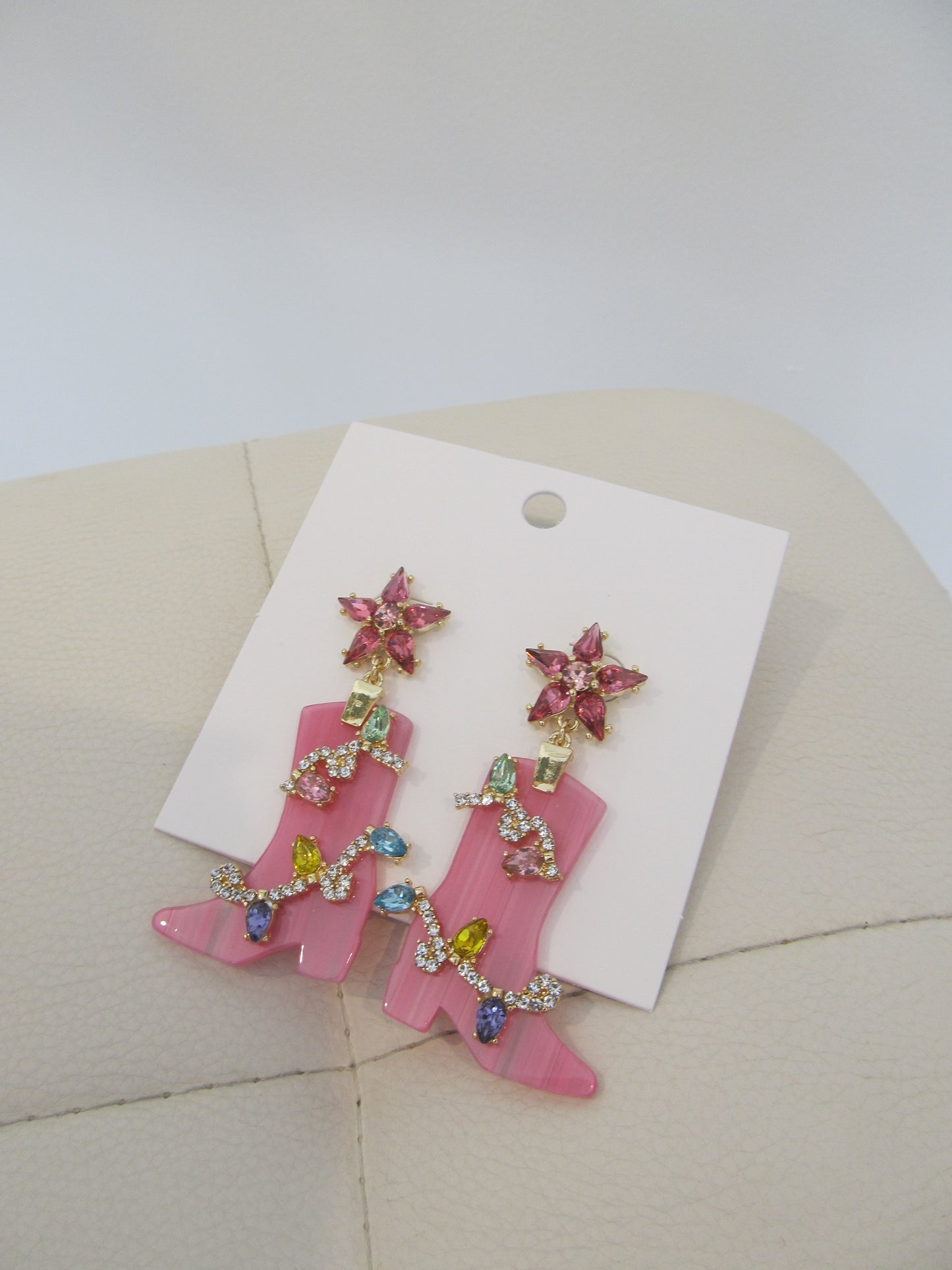 Crystal Cowgirl Boot Earrings