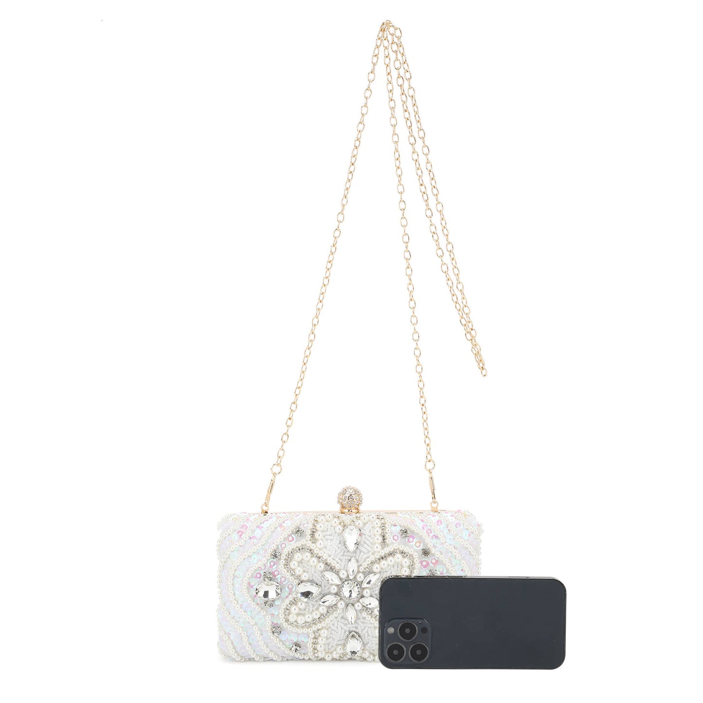 Beads, Rhinestone & Sequins Embellished Evening Bag, Clutch