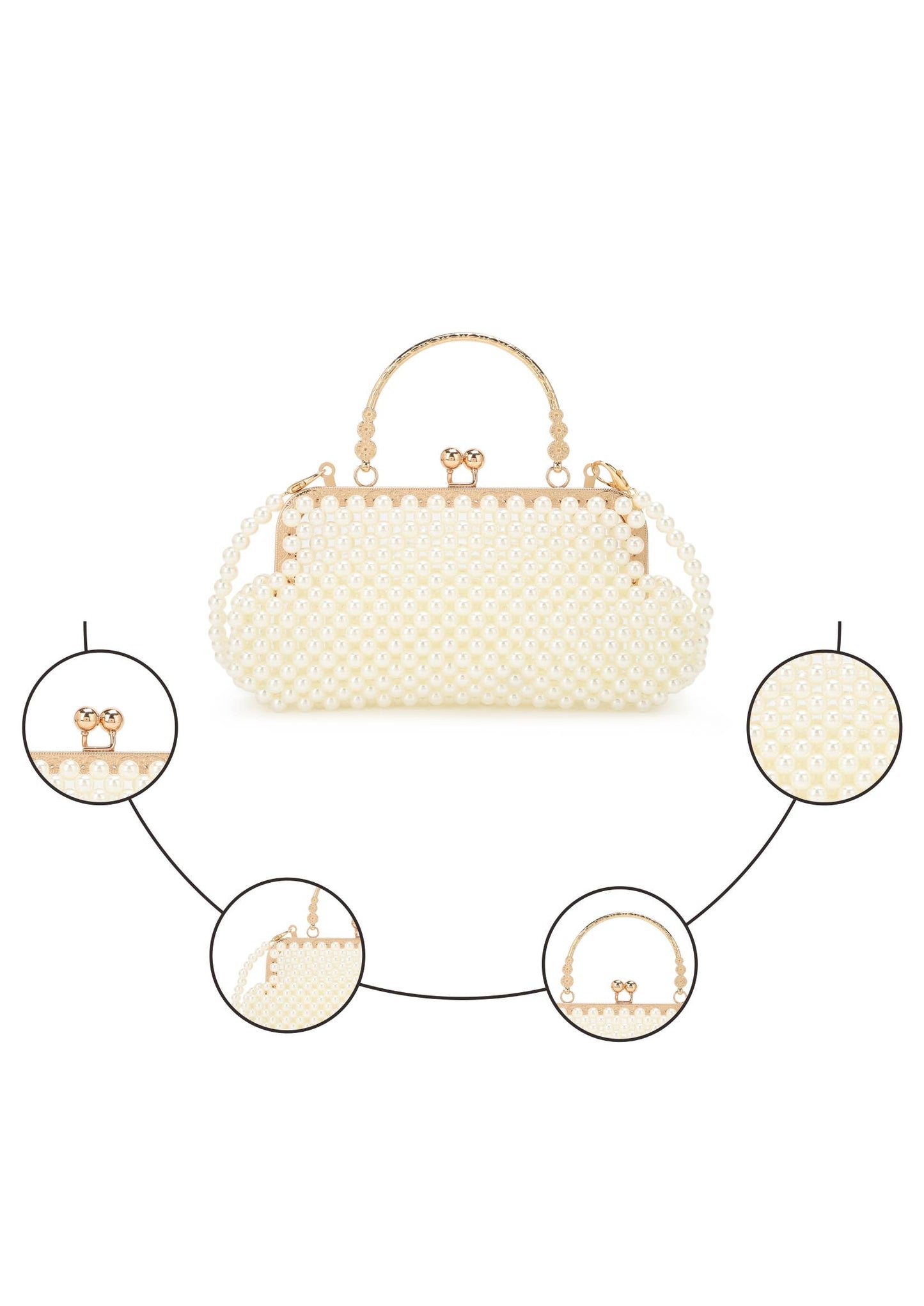 Cherish Kisslock Closure Acrylic Pearl Bag