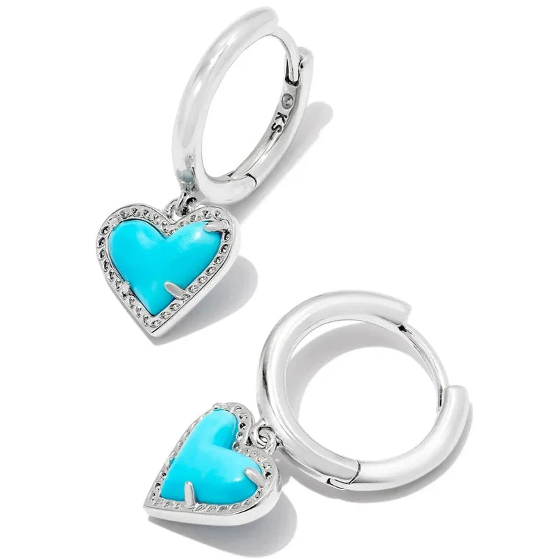 Ari Heart Huggie Silver Earrings