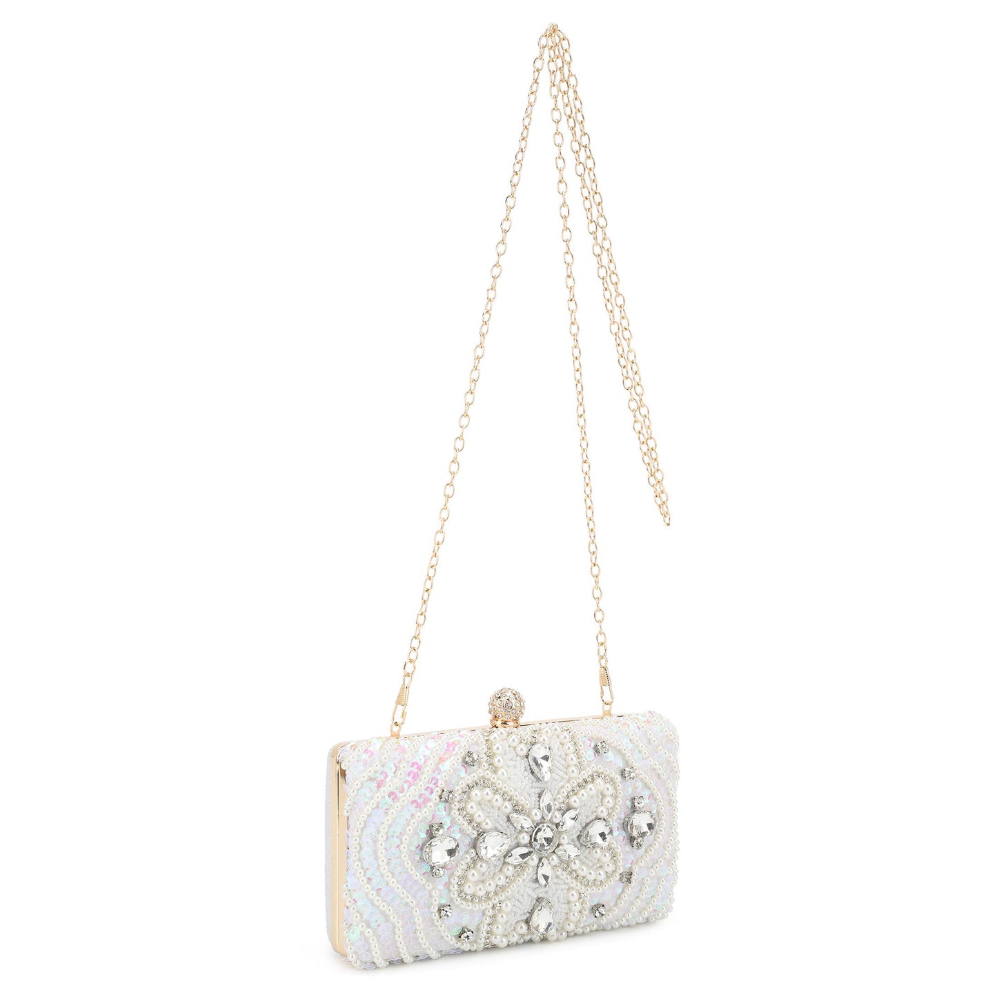 Beads, Rhinestone & Sequins Embellished Evening Bag, Clutch