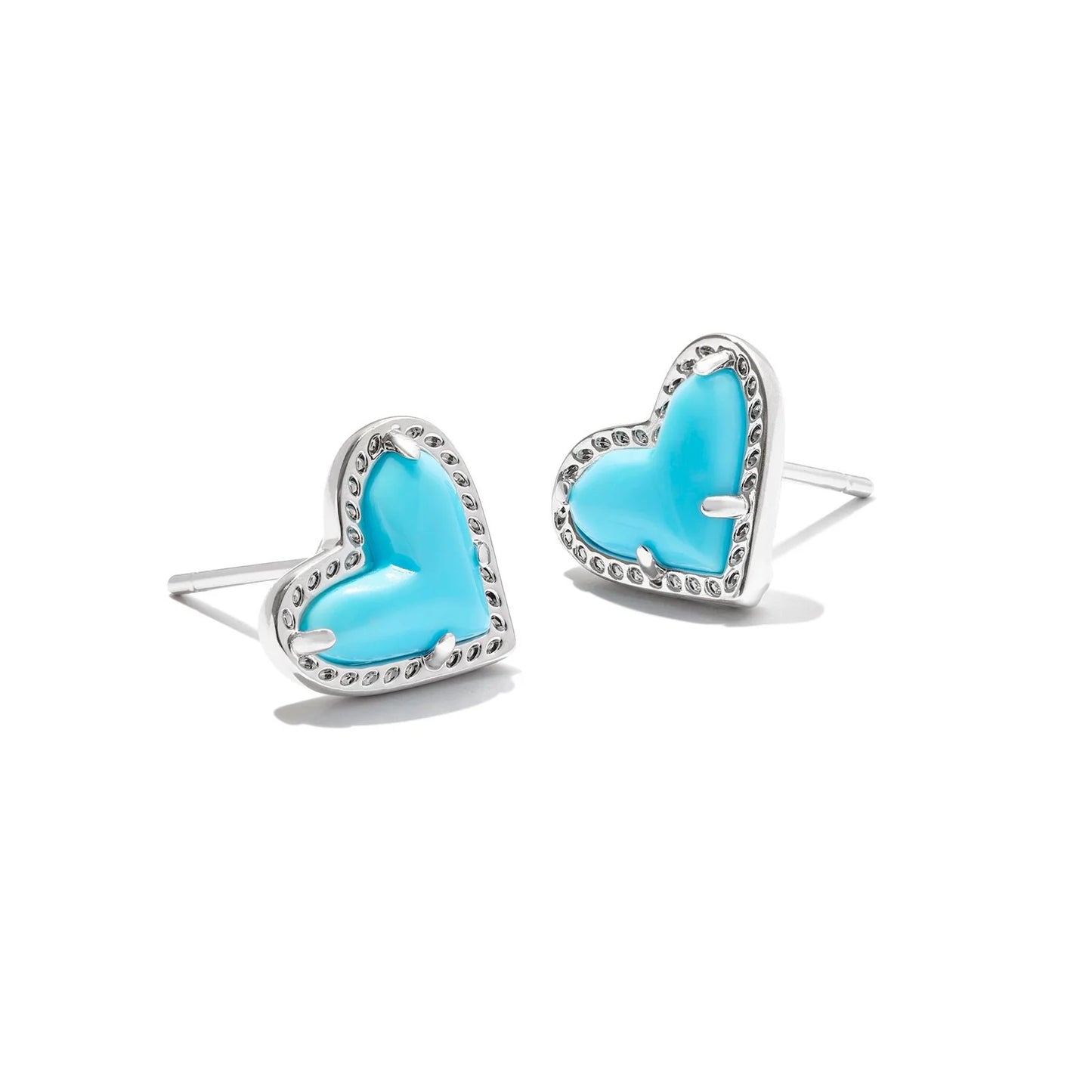 Ari Heart Silver Stud Earrings
