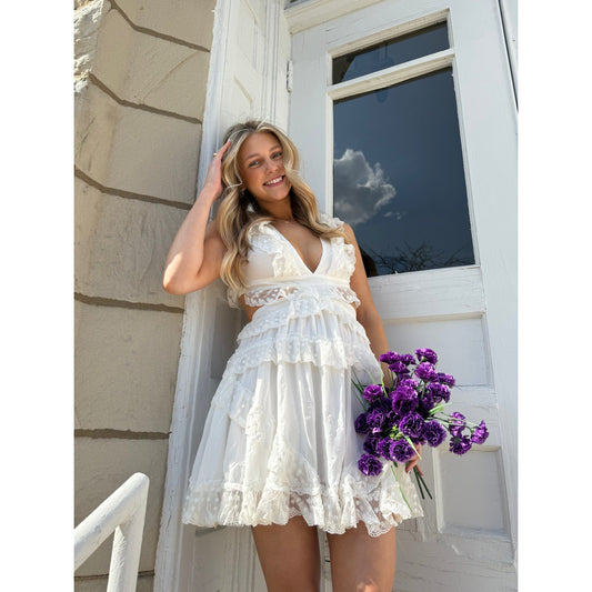 Lauren Cutout Mini Ruffle Dress