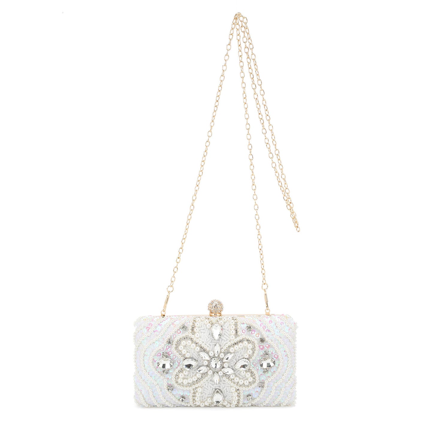 Beads, Rhinestone & Sequins Embellished Evening Bag, Clutch
