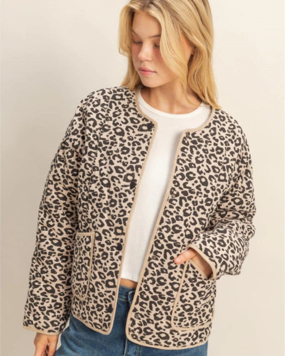Leopard Quilted Puffer Jacket