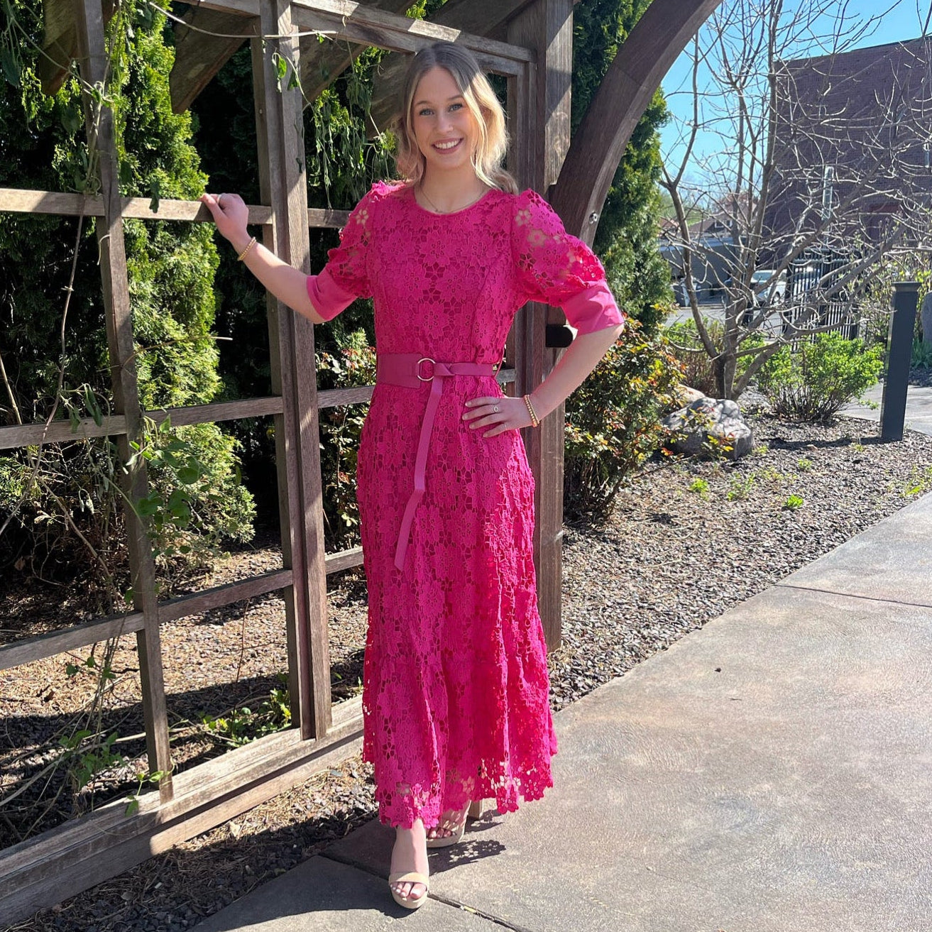 Fuchsia Diane Daisy Dress