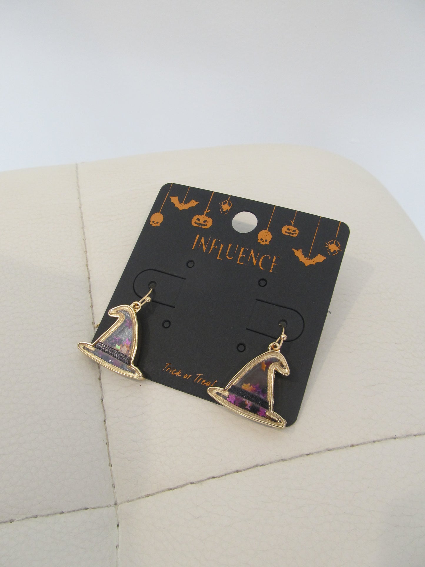 Glitter Witch Hat Earrings