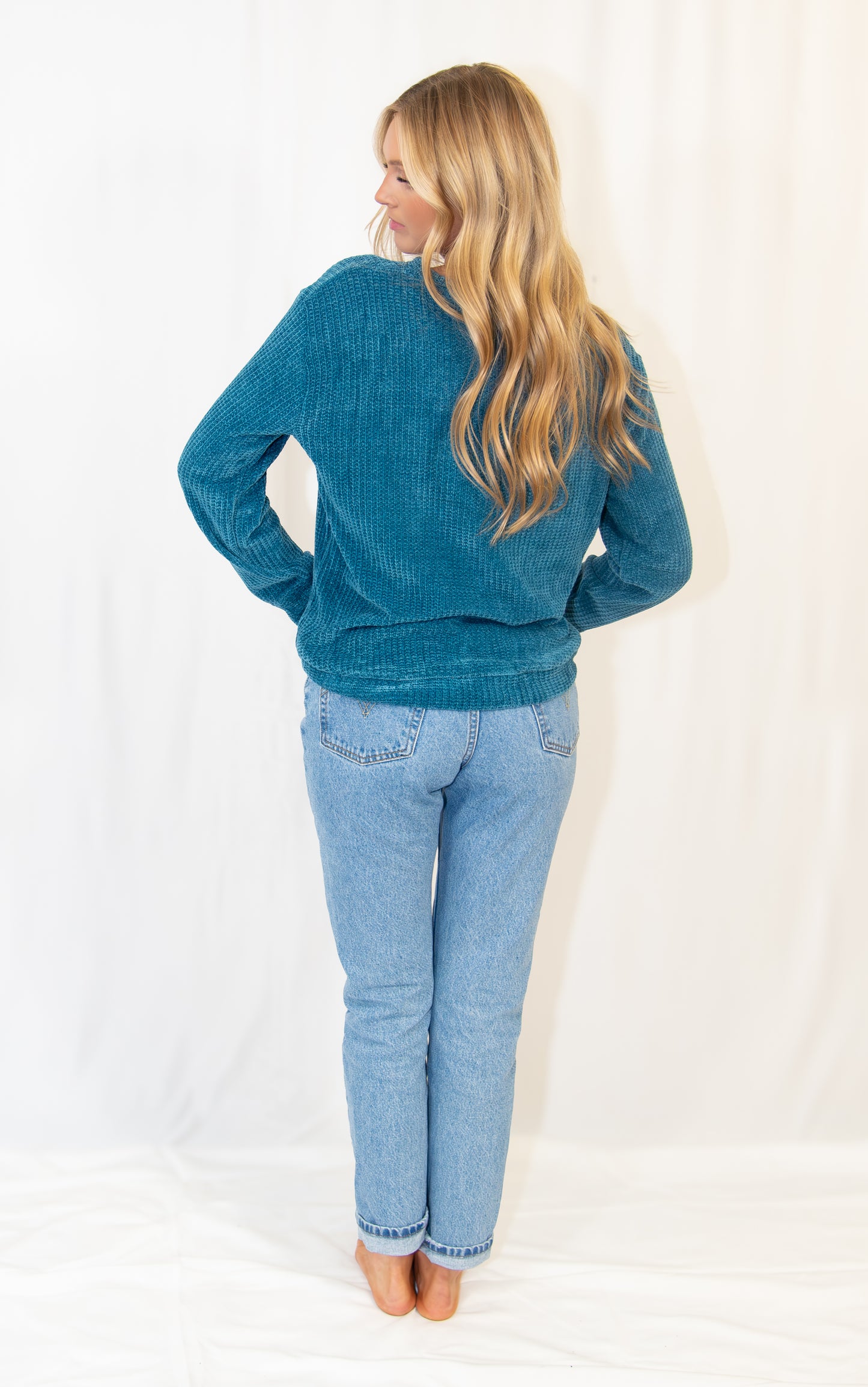 Waffle Round Neck Sweater