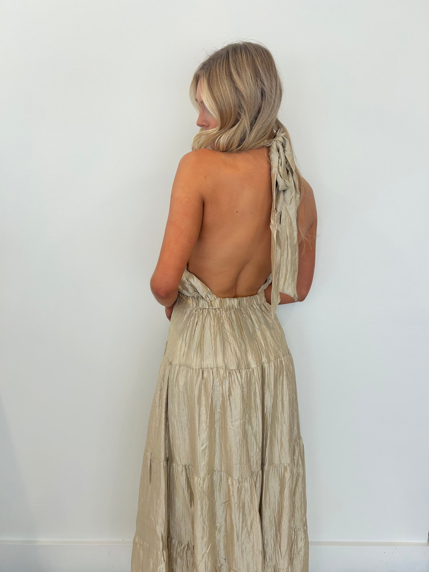Champagne Shimmer Maxi Halter