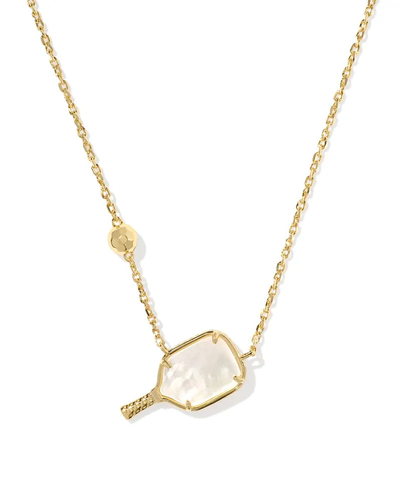 Pickleball Short Pendant Necklace in Ivory Mother-of-Pearl