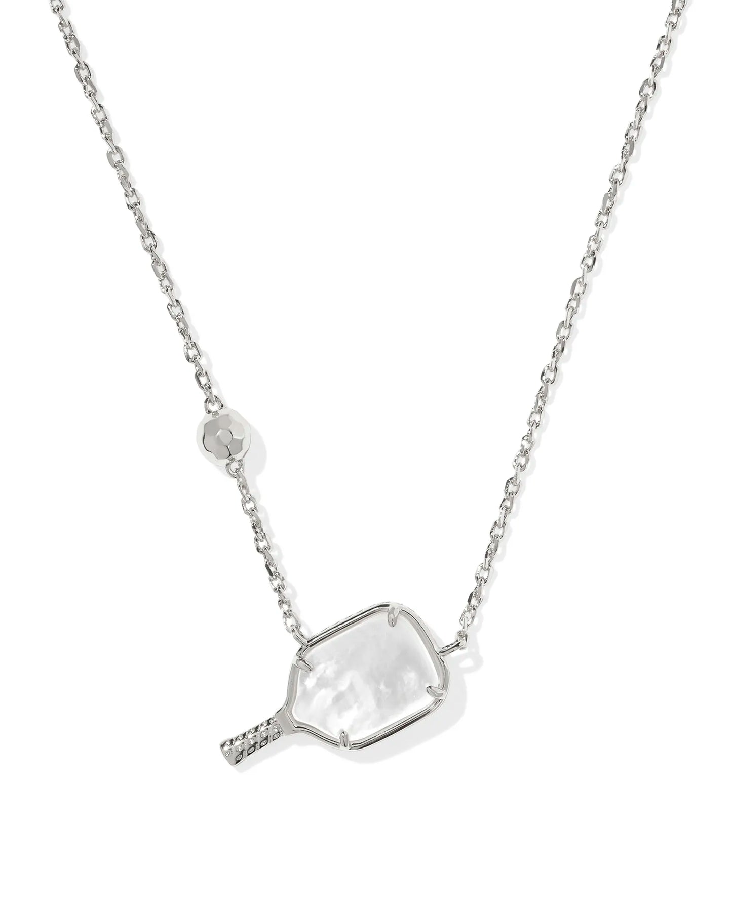 Pickleball Short Pendant Necklace in Ivory Mother-of-Pearl