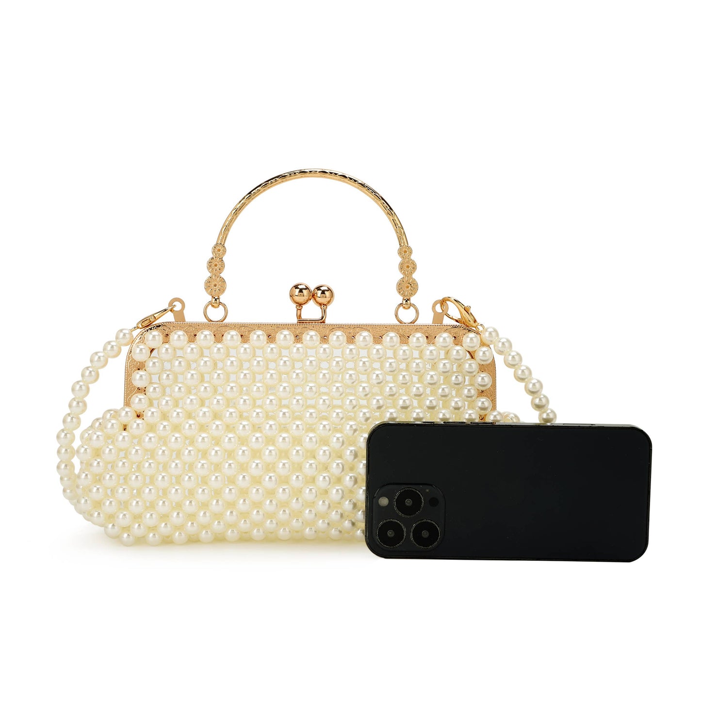 Cherish Kisslock Closure Acrylic Pearl Bag