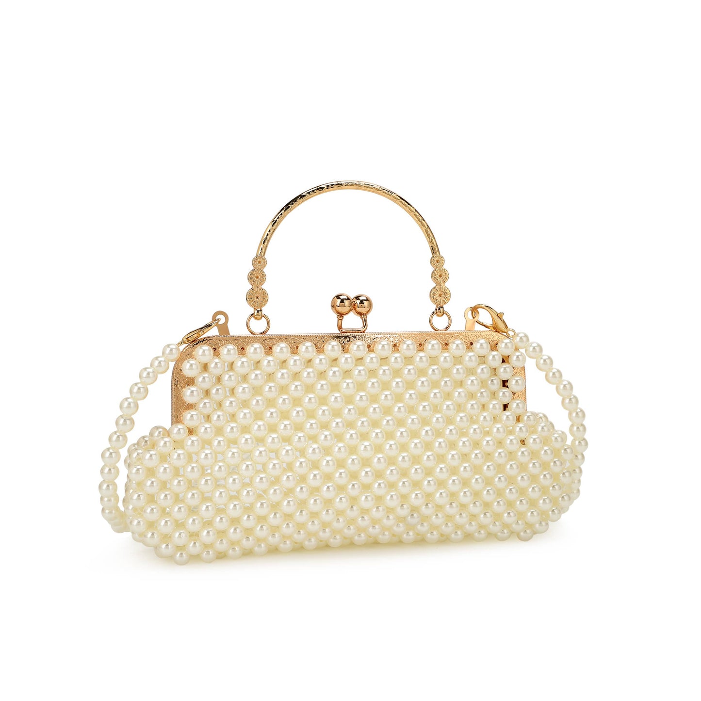 Cherish Kisslock Closure Acrylic Pearl Bag