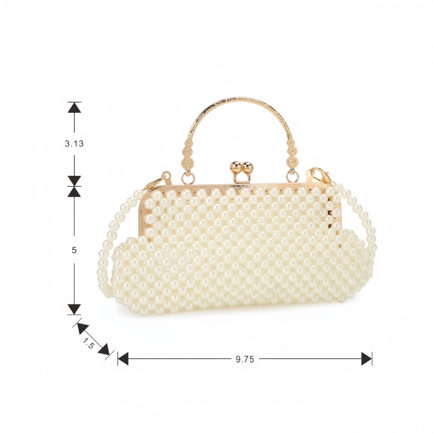 Cherish Kisslock Closure Acrylic Pearl Bag