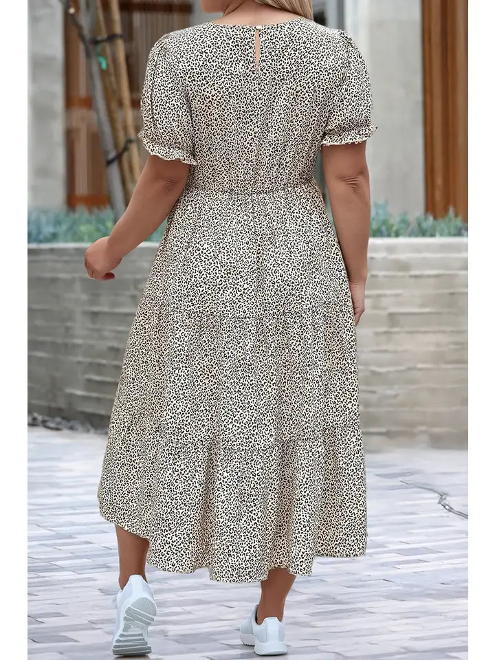 Leopard Print Frill Dress