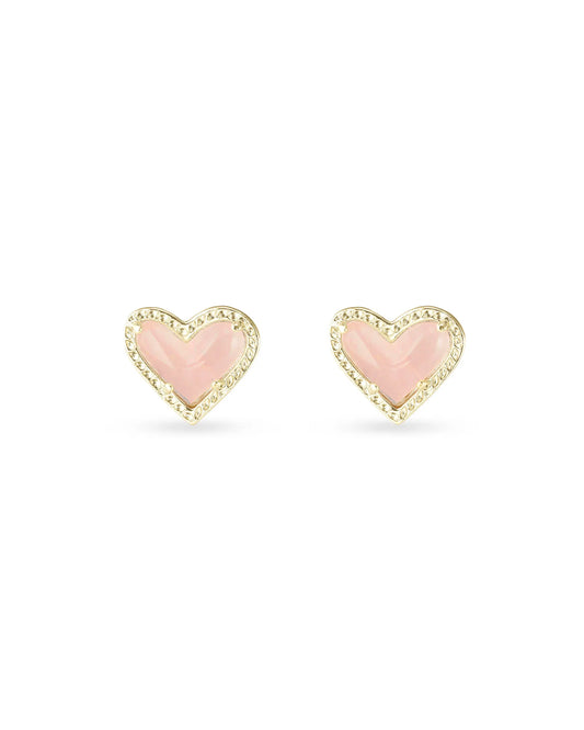 Ari Heart Gold Stud Earrings