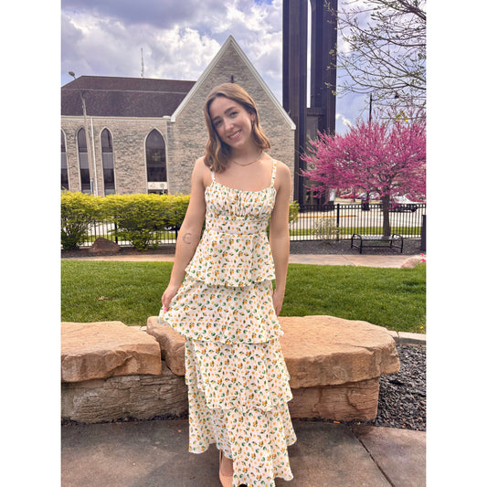 Lemon Get Married Ruffle Tier Dress