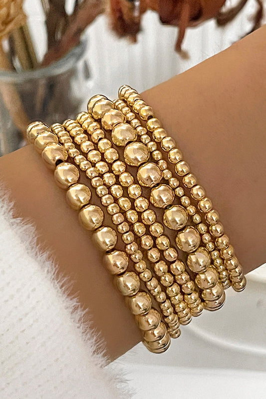 Gold Bead Stack Bracelet