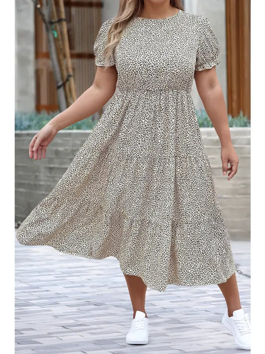 Leopard Print Frill Dress