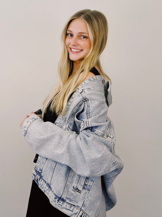 Denim Oversized Jacket Light Wash