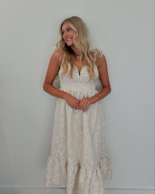 Floral Shimmer Midi dress