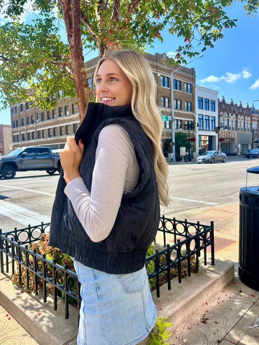 Black Puff Vest