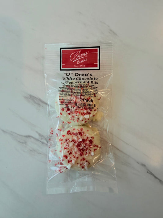 Oreo Dipped White Chocolate with Peppermint Bits
