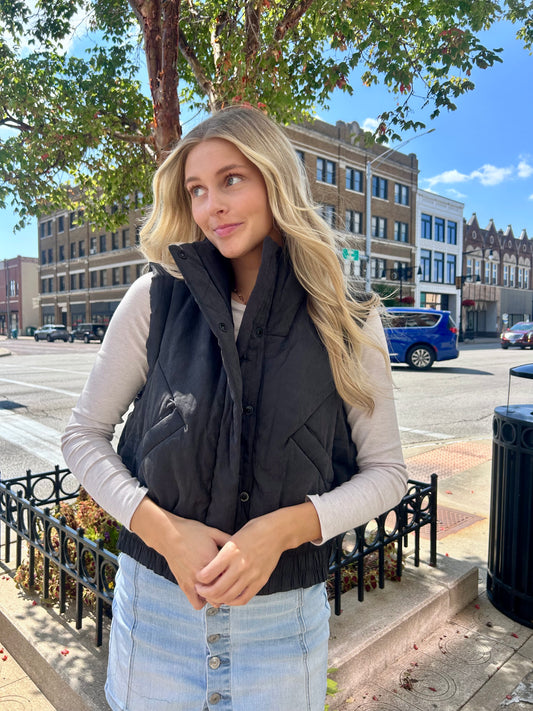 Black Puff Vest