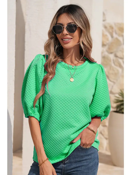 Textured in Green Blouse