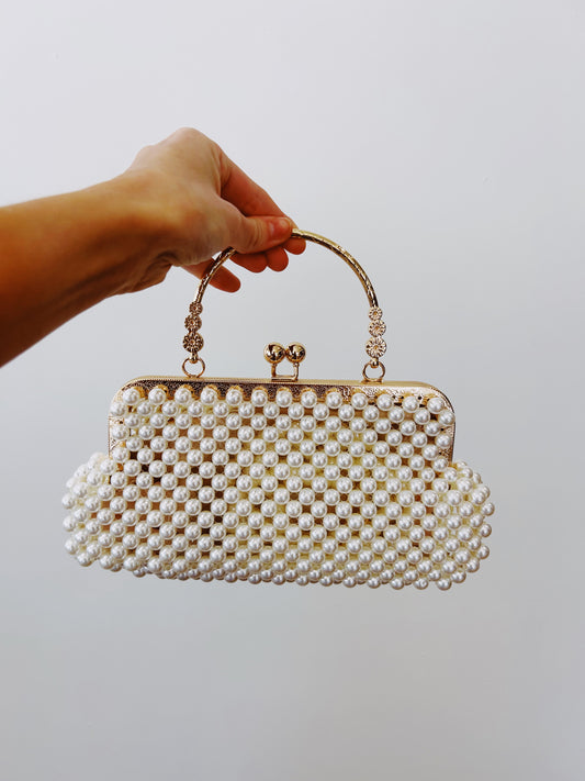 Cherish Kisslock Closure Acrylic Pearl Bag