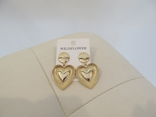 Gold Heart Earrings