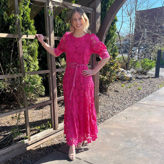 Fuchsia Diane Daisy Dress