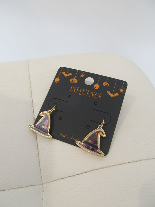Glitter Witch Hat Earrings