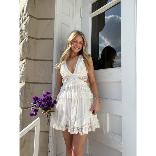 Lauren Cutout Mini Ruffle Dress