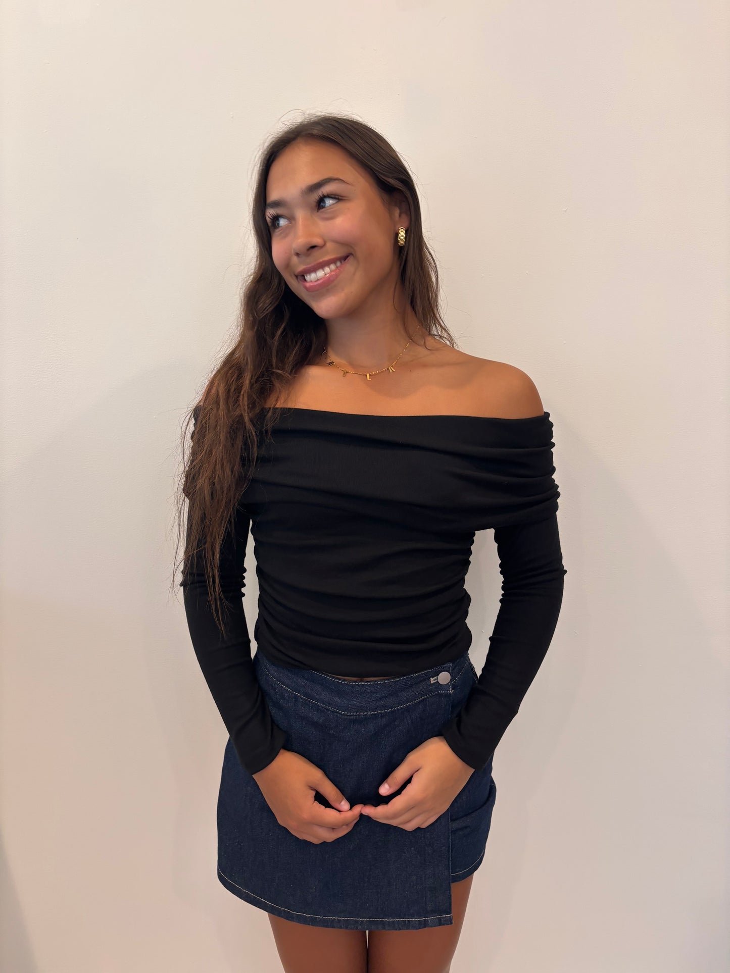 Off the Shoulder Knit Top