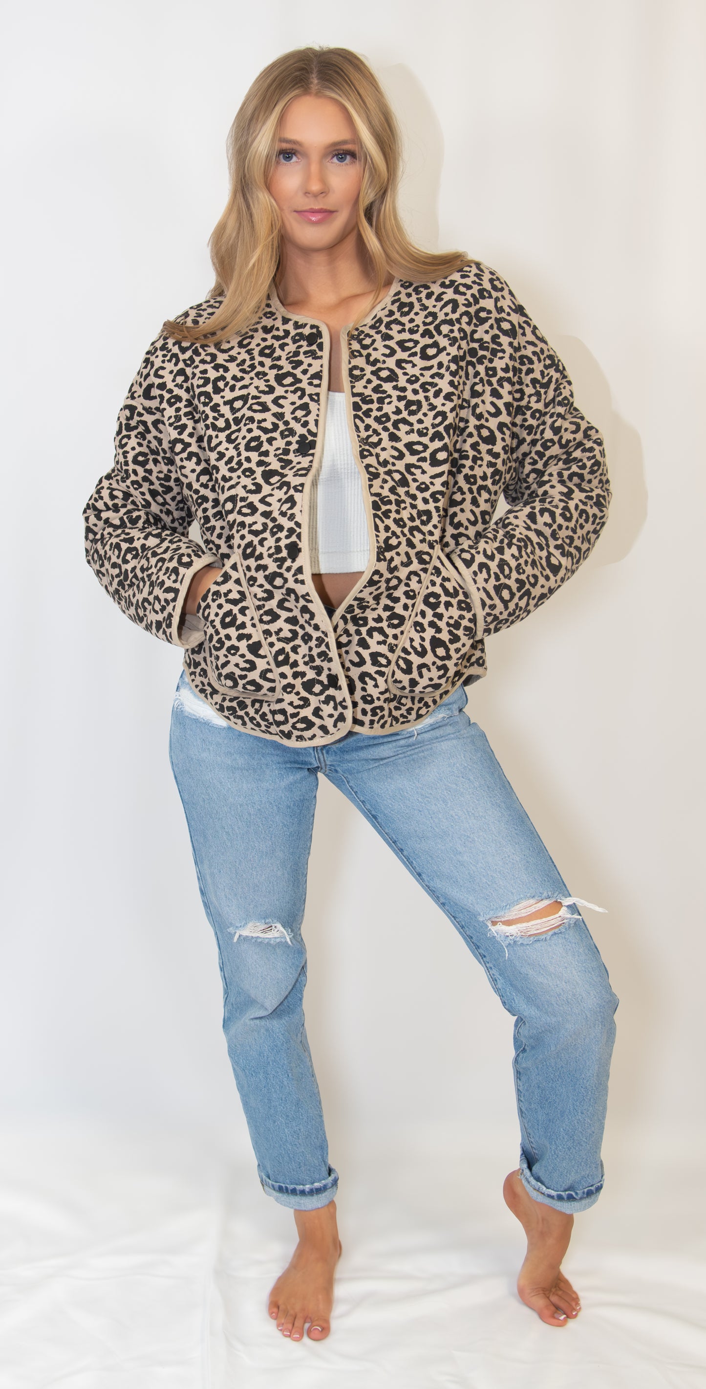 Leopard Quilted Puffer Jacket