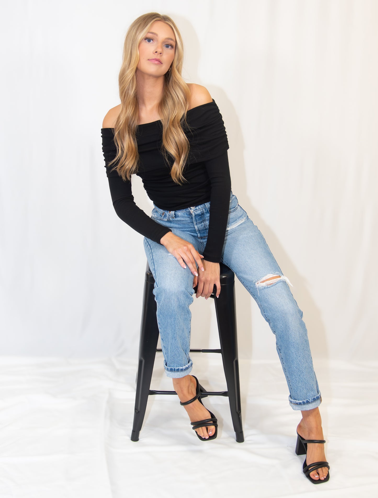 Off the Shoulder Knit Top