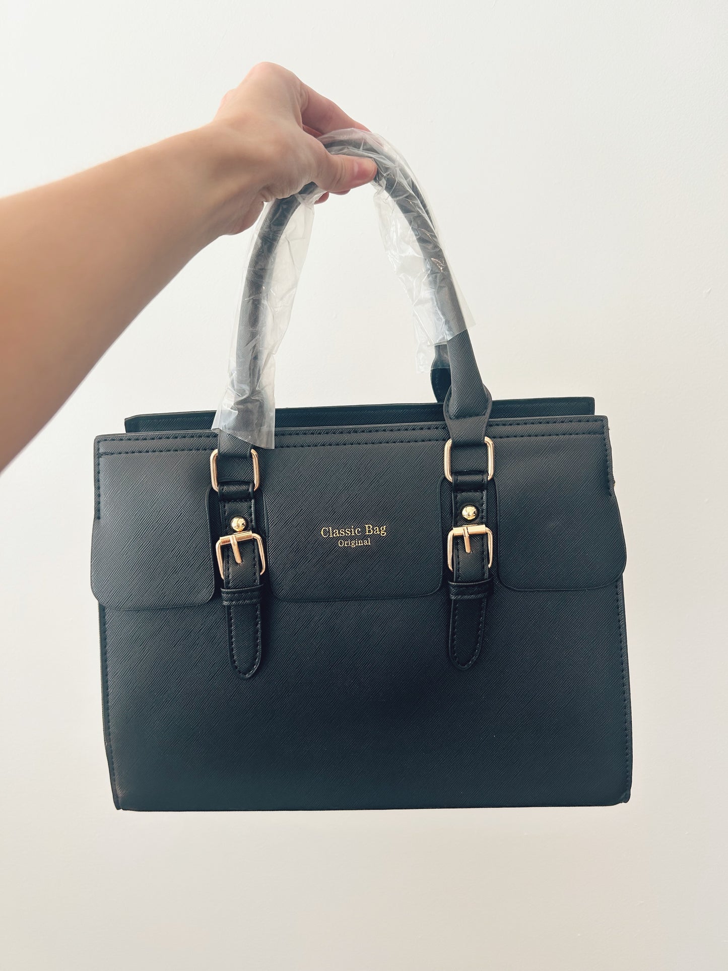 Black Faux Leather Purse