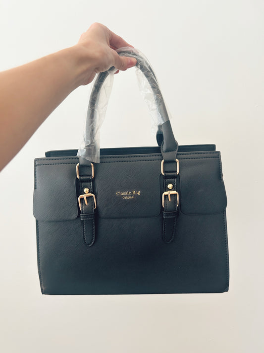 Black Faux Leather Purse