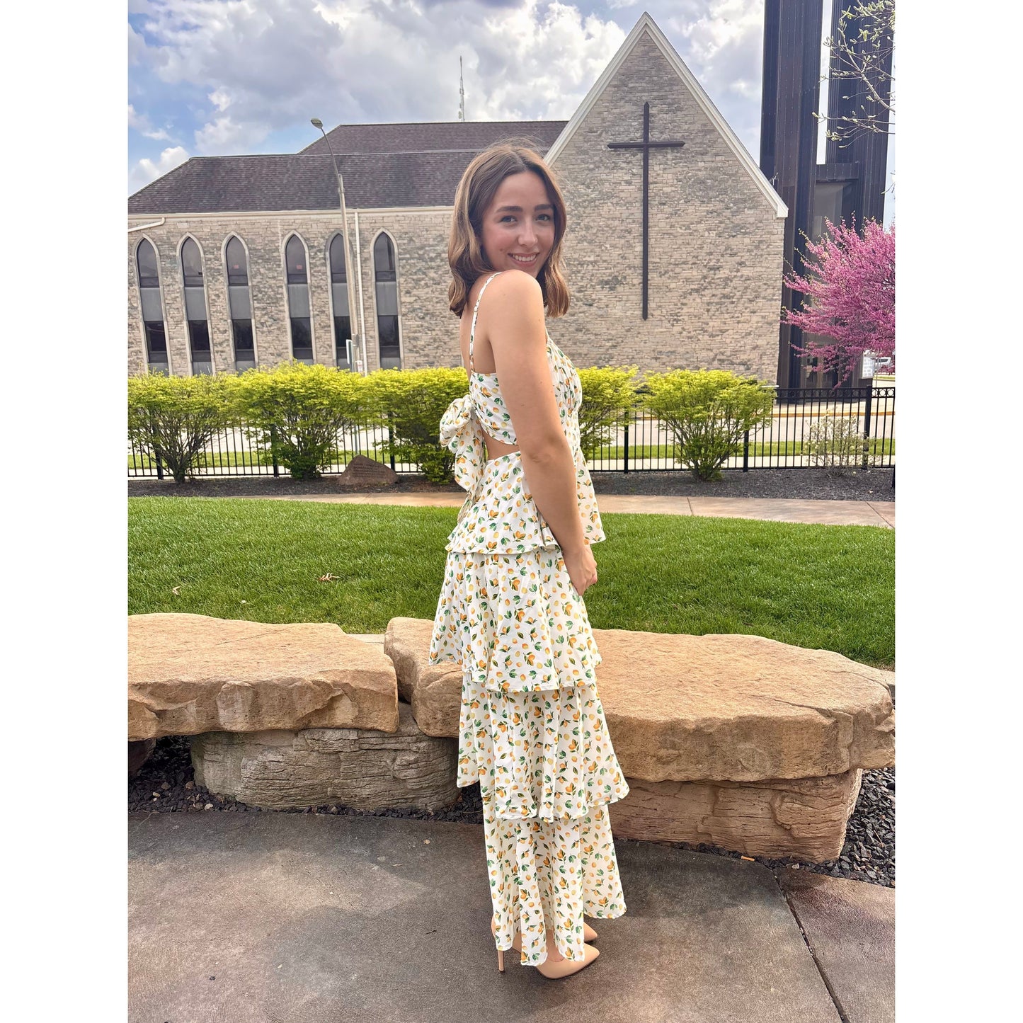 Lemon Get Married Ruffle Tier Dress