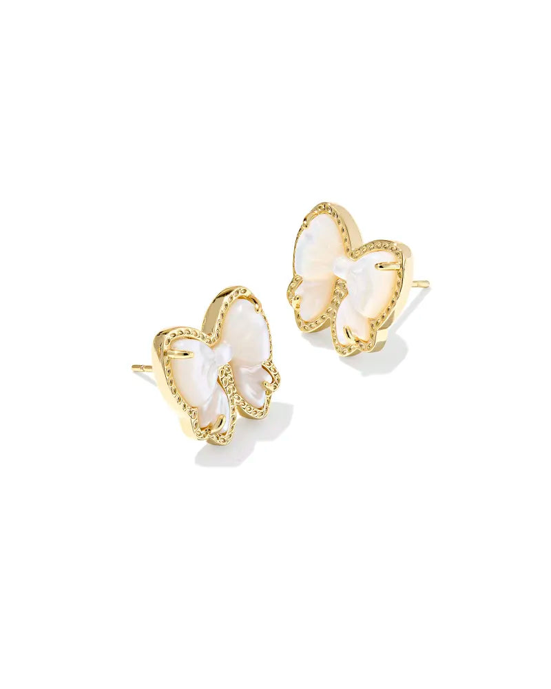 Haley Bow Gold Stud Earrings