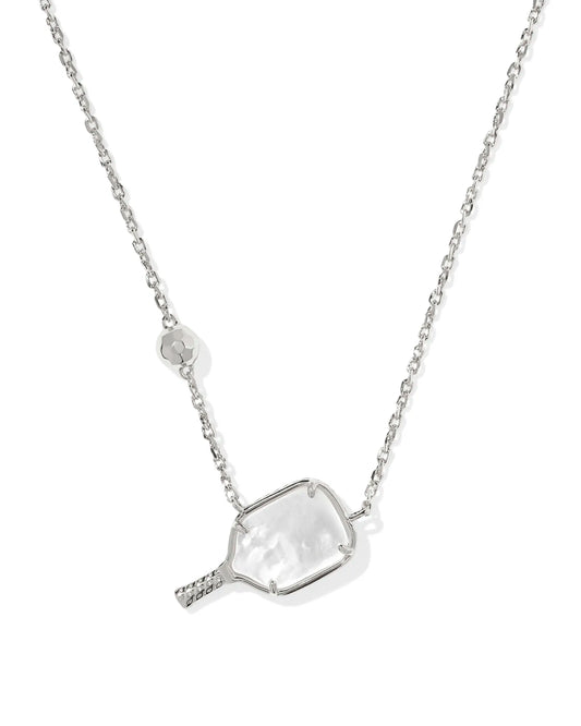 Pickleball Short Pendant Necklace in Ivory Mother-of-Pearl