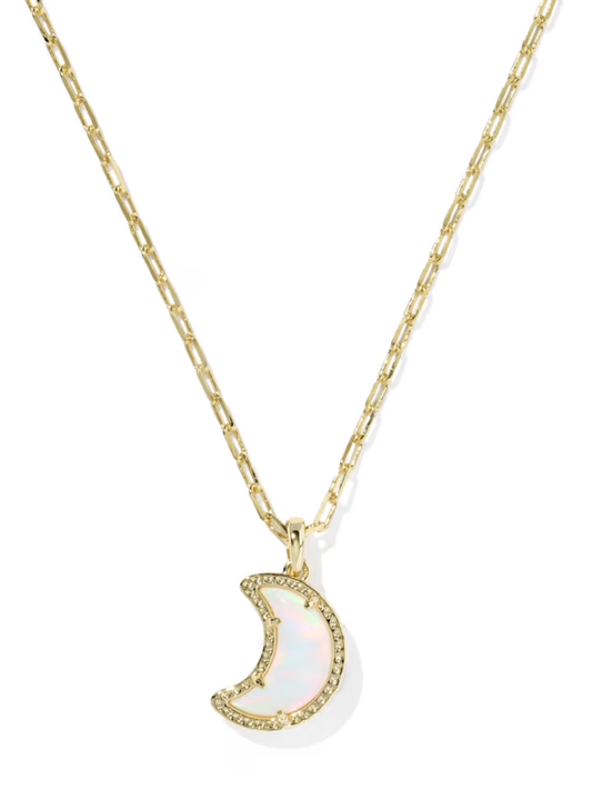 Moon Gold Short Pendant Necklace