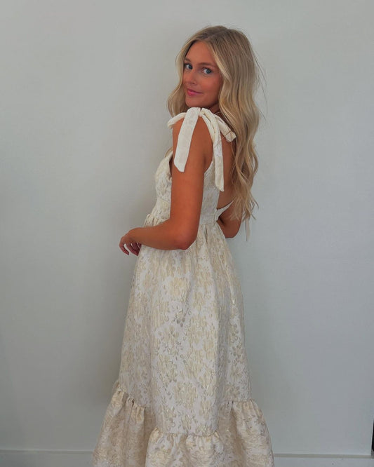 Floral Shimmer Midi dress