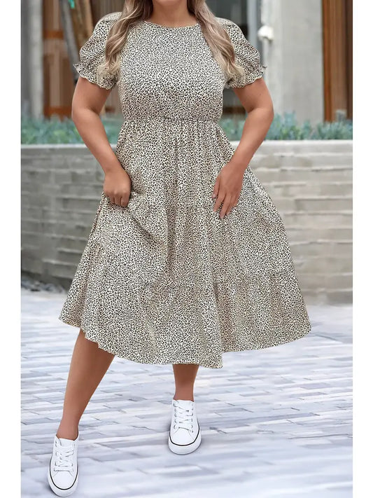 Leopard Print Frill Dress