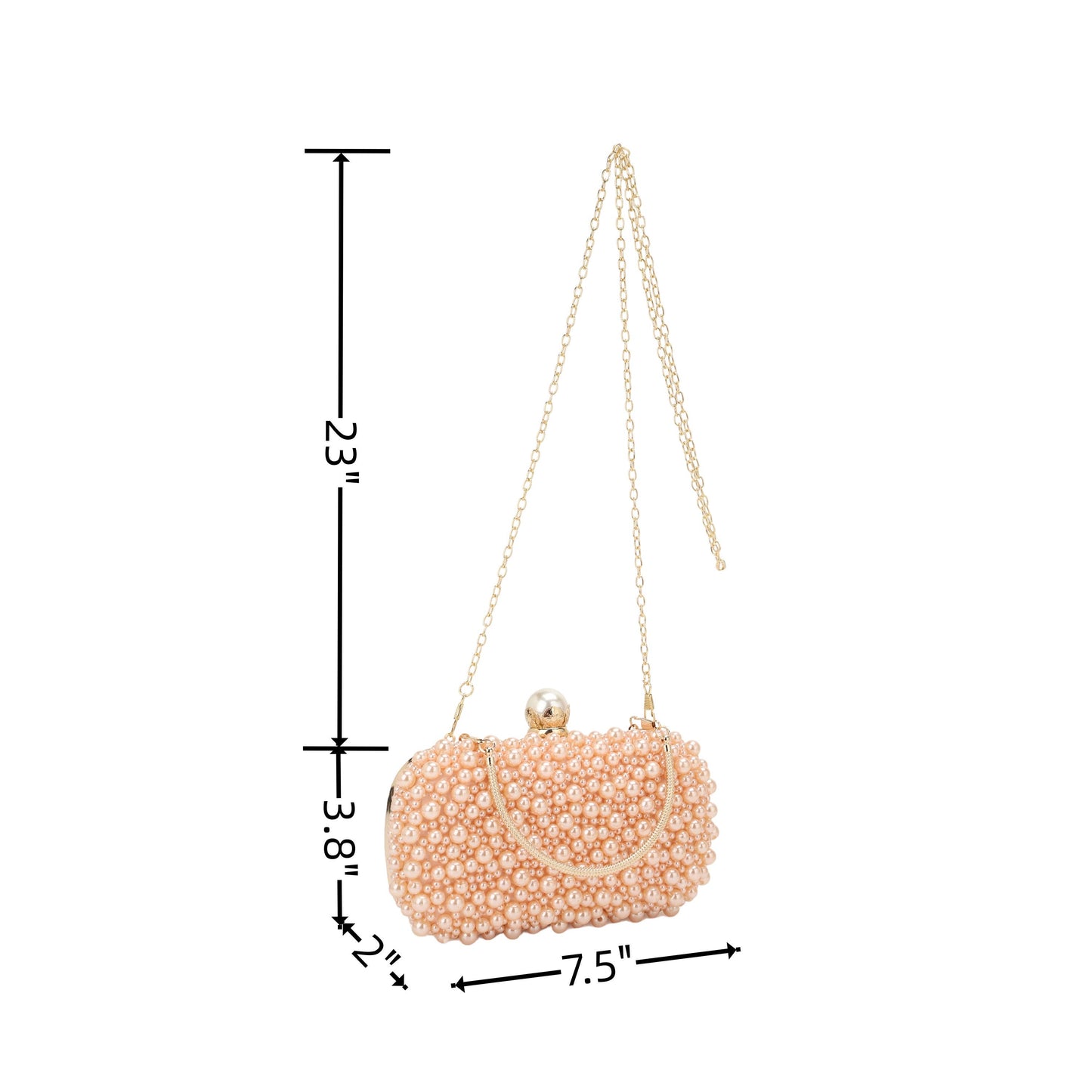 PAISLEY Faux Pearl Hard Case Clutch with Top Handle