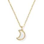Moon Gold Short Pendant Necklace