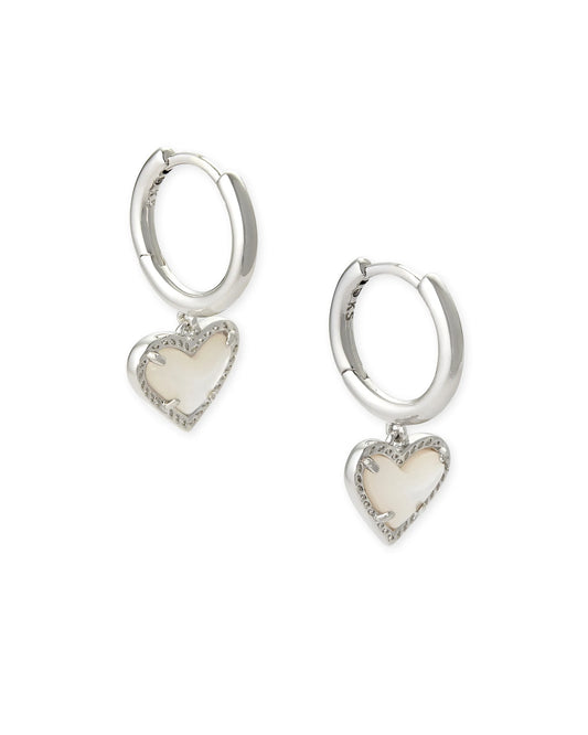 Ari Heart Huggie Silver Earrings