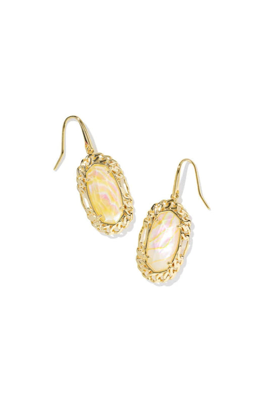 Dani Fargo Frame Drop Earrings Gold