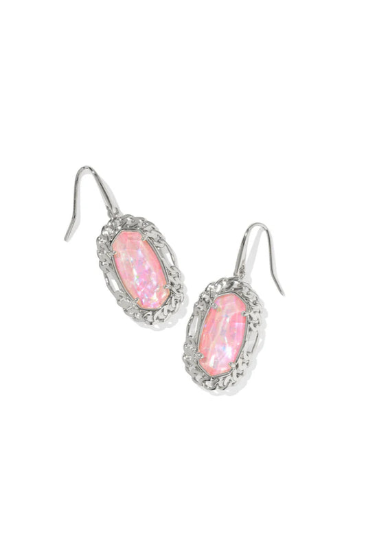 Dani Figaro Frame Drop Earrings Silver